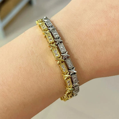 Luxury Cross Charm Zirconia Bracelet – Classic Style