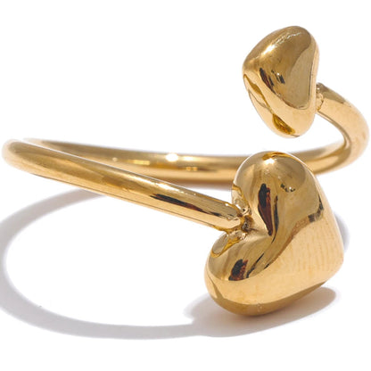 Luxe Jewels Handmade Stainless Steel Heart Ring – High-Quality Waterproof Jewelry