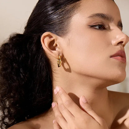 Minimalist Stainless Steel Fashion Huggie Earrings High Quality Waterproof Jewelry Women