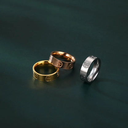 Classic Cross Stainless Steel Ring – Trendy Wedding Band