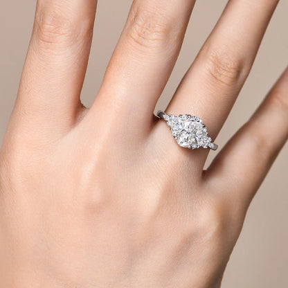 Luxe Jewels Luxury Ring (D VVS1 Color) 2.5CT Oval Cut Moissanite Ring for Women