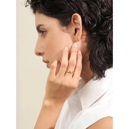 Luxe Jewels Stainless Steel Smooth Ring – 18K Gold Plated Hypoallergenic Jewelry