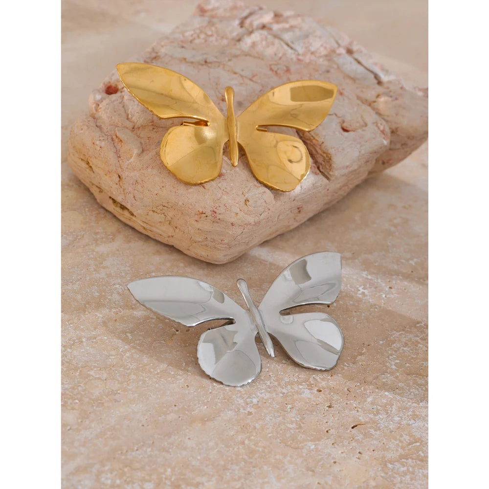 Golden Butterfly Brooch – 18K PVD Plated Stainless Steel Pin