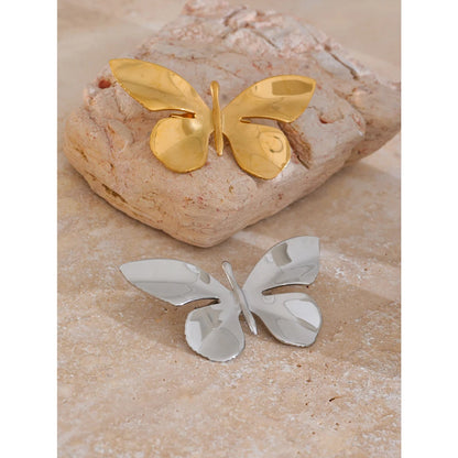 Golden Butterfly Brooch – 18K PVD Plated Stainless Steel Pin