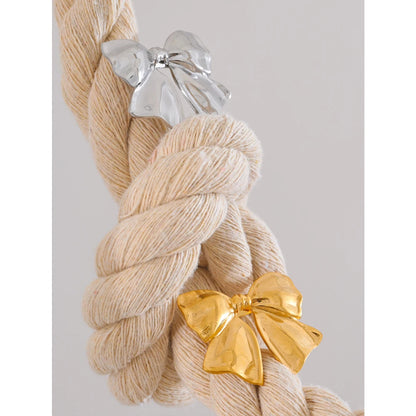 Bow Knot Metal Brooch – 18K PVD Gold Plated Stainless Steel Pin