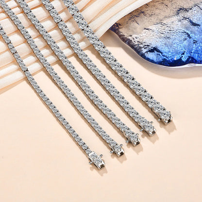 Luxe Jewels 2.5mm to 5.0mm Round Cut Moissanite Tennis Bracelet White Gold Plated 925 Silver