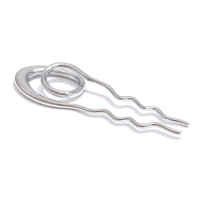 Geometric Metal Hairpin – Gold/Silver Stainless Steel Accessory