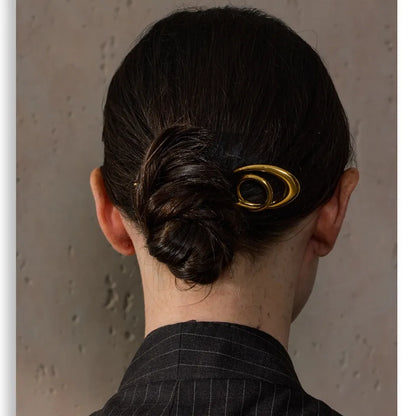 Geometric Metal Hairpin – Gold/Silver Stainless Steel Accessory