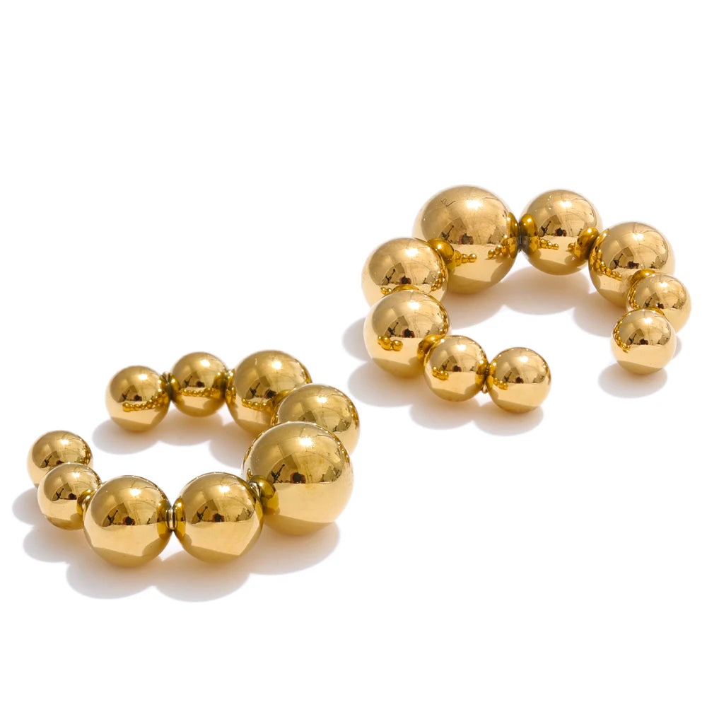 18K Gold Plated Stainless Steel Clip Earrings Jewellery
