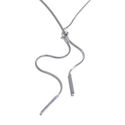 Adjustable Stainless Steel Smooth Sweater Necklace – 80+5cm long