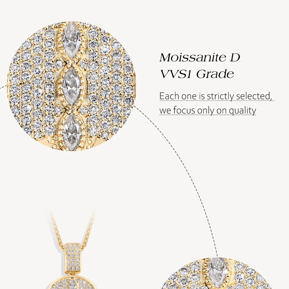 Angel Eye Moissanite Pendant Necklace - S925 Sterling Silver 18k gold plated Jewelry Gift