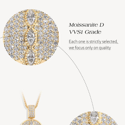 Angel Eye Moissanite Pendant Necklace - S925 Sterling Silver 18k gold plated Jewelry Gift