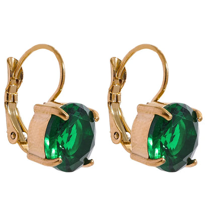 Colorful Cubic Zirconia Round Hoop Earrings – Gold Plated