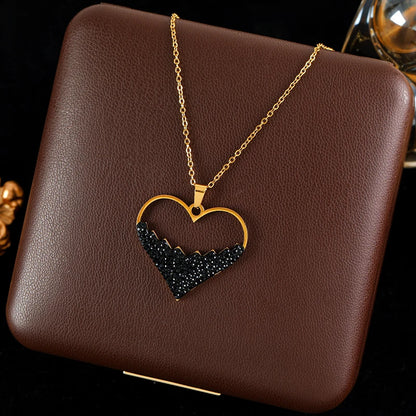 Hollow Heart Jewelry Set – 316L Stainless Steel Necklace & Earrings