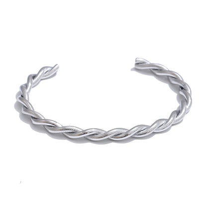 Twisted Cuff Bracelet – 18K Gold Plated Stainless Steel Waterproof Bangle
