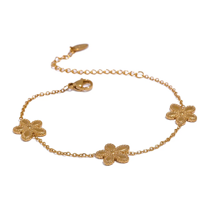 Gold Flower Jewelry Set – Stainless Steel Necklace & Bracelet