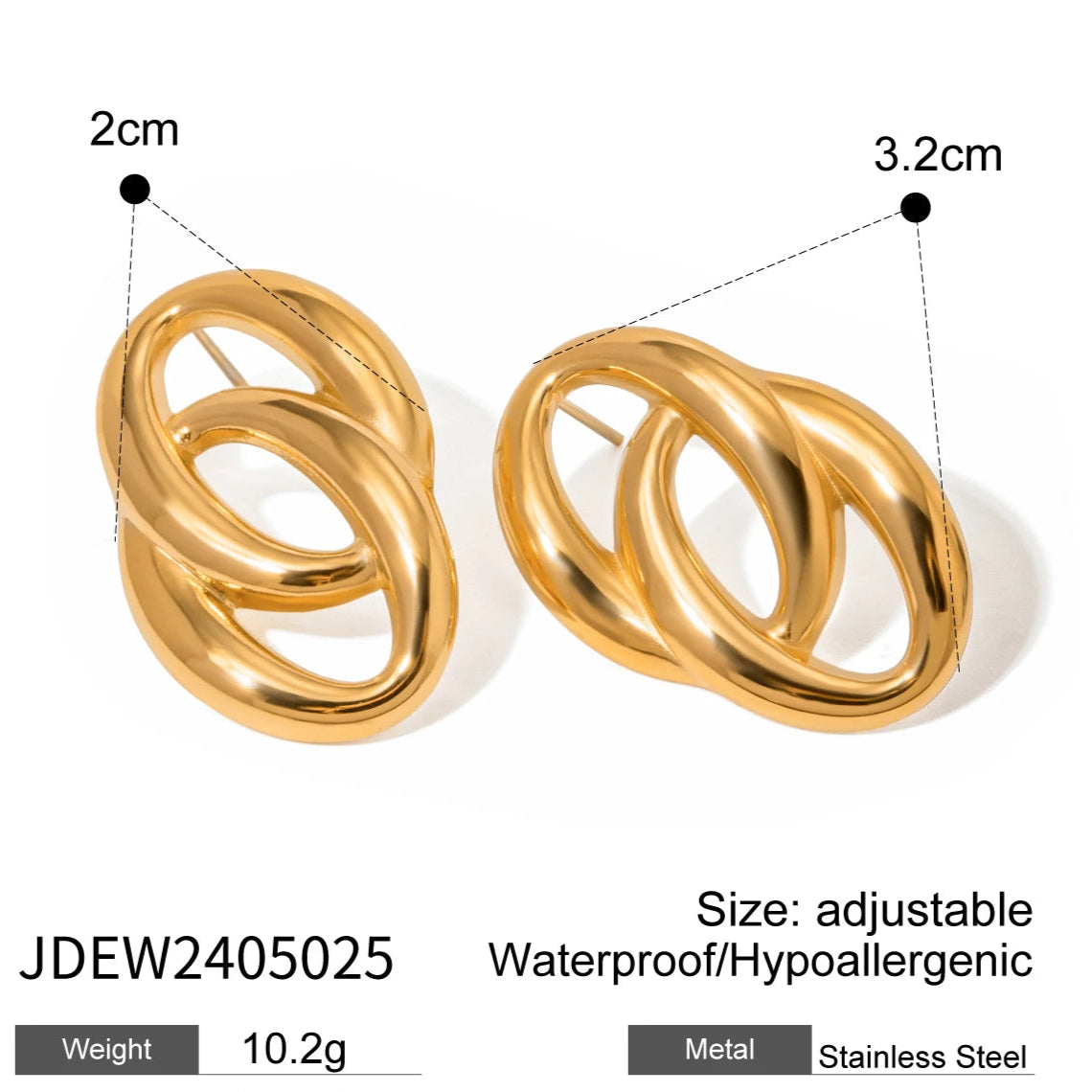 Minimalist Round Tarnish Free Stud Earrings – Gold Plated