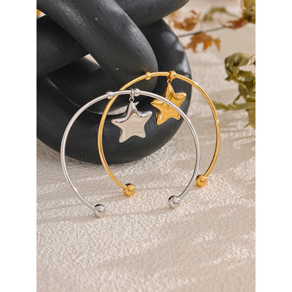 Star Cuff Bracelet – 18K Gold Stainless Steel Waterproof Bracelet