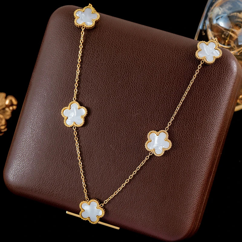 Clover Leaf Jewelry Set – Waterproof Stainless Steel 3-Piece Set