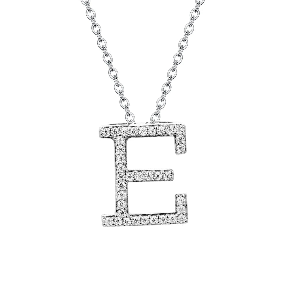 Valentine's Day Gift  - Letter Necklaces Pendants 100% 925 Sterling Silver Unisex (D VVS1 Colour Moissanite)Jewelry