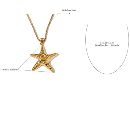 Handcrafted Gold Starfish Pendant Necklace – Ocean-Themed Jewelry