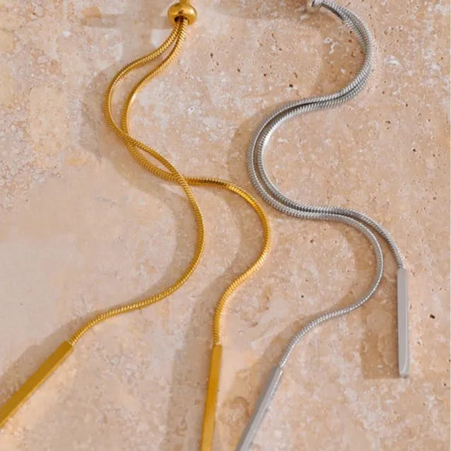 Adjustable Stainless Steel Smooth Sweater Necklace – 80+5cm long