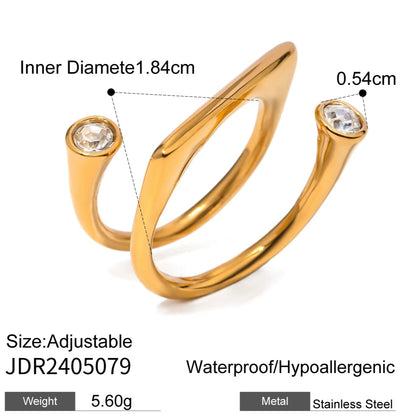 White Round Zirconia Open Ring New Designed Exquisite Party Jewelry