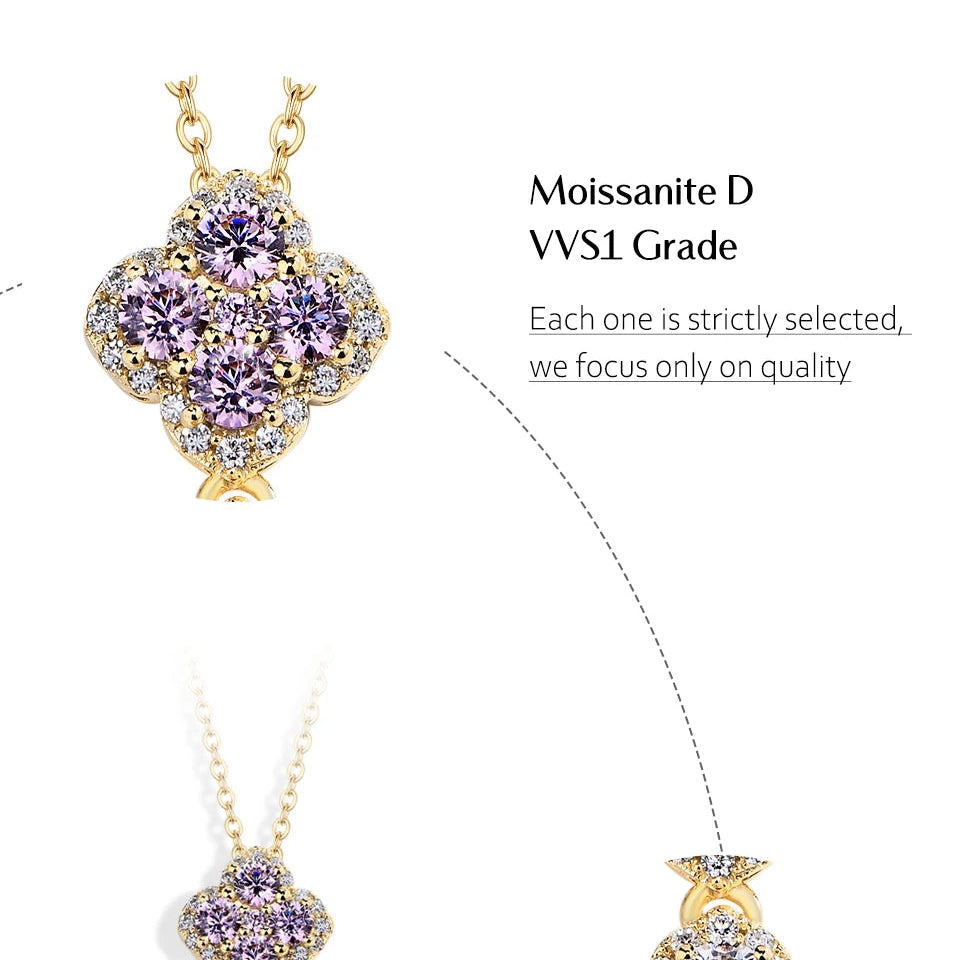 Luxe Jewels 2026 Necklace for Valentine's Day - Full D Color Moissanite 925 Sterling Silver Pendant Jewelry