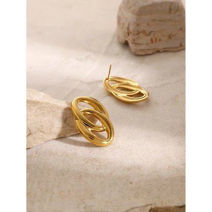 Minimalist Round Tarnish Free Stud Earrings – Gold Plated