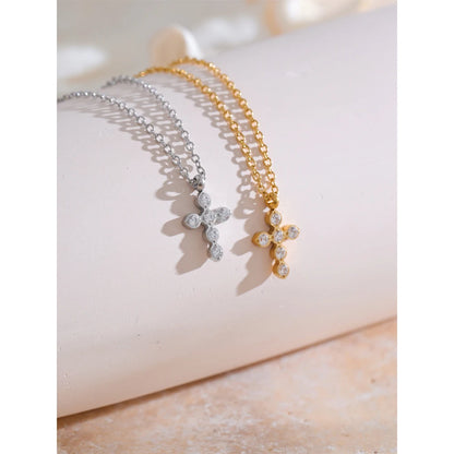 Gold & Platinum Plated Cross Necklace – Chic Religious Jewelry
