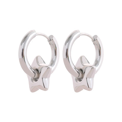 Star Moon Heart Pendant Drop Hoop Huggie Earrings 18k Gold Plated Trendy Waterproof Stainless Steel Fashion Charm Jewelry