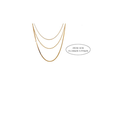 Chic Gold Plated Stainless Steel Layered Necklace – Minimalist Style