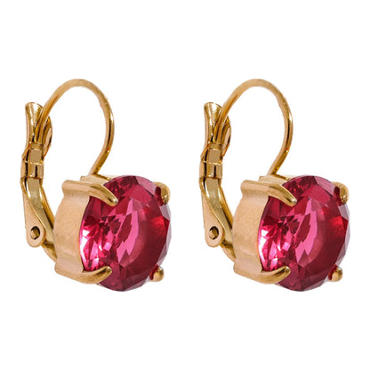 Colorful Cubic Zirconia Round Hoop Earrings – Gold Plated