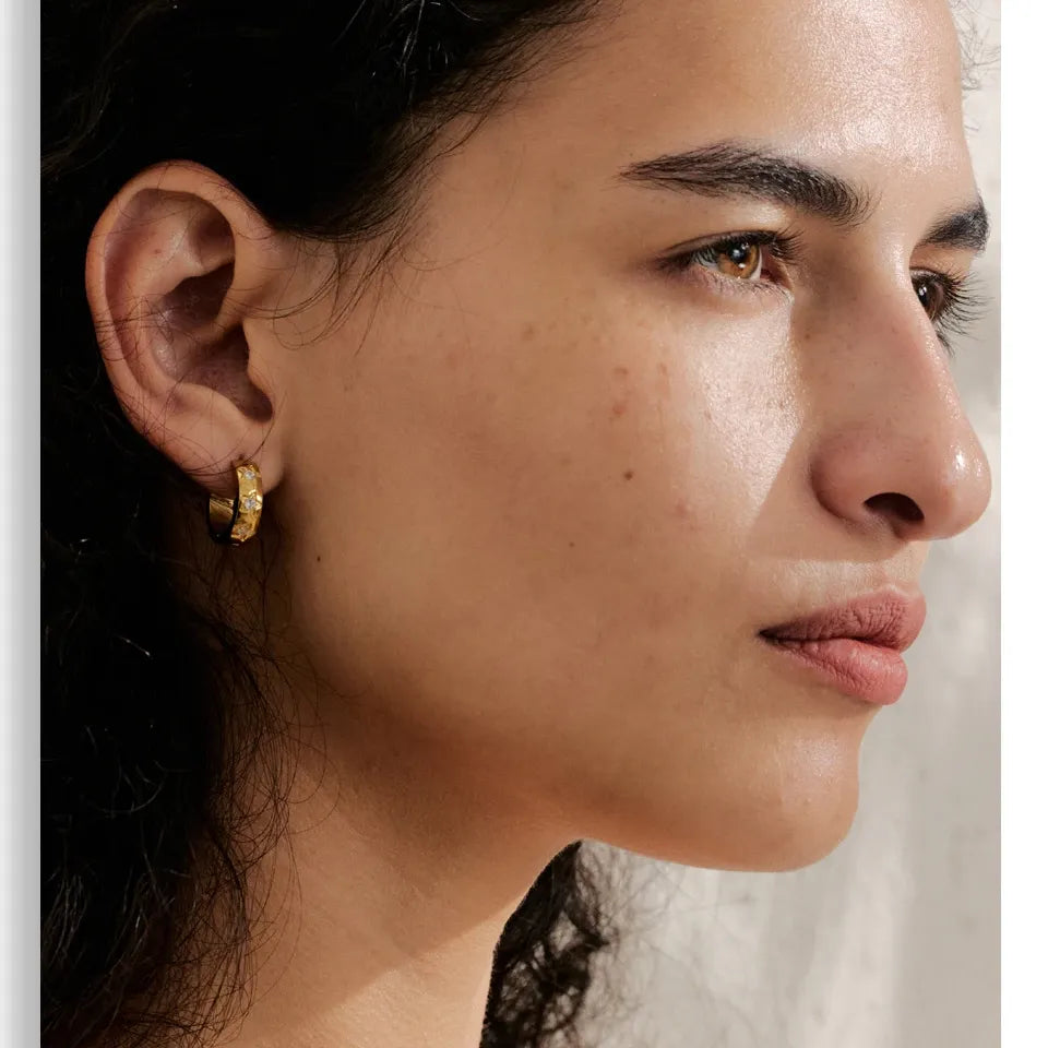 16mm Zirconia Star Round Daily Hoop Earrings for Women Hypoallergenic Stainless Steel High Quality Chic Jewelry