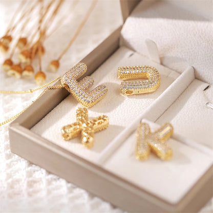 A - Z Letter Pendant Copper Necklace – Unisex