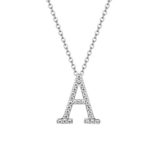 Valentine's Day Gift  - Letter Necklaces Pendants 100% 925 Sterling Silver Unisex (D VVS1 Colour Moissanite)Jewelry