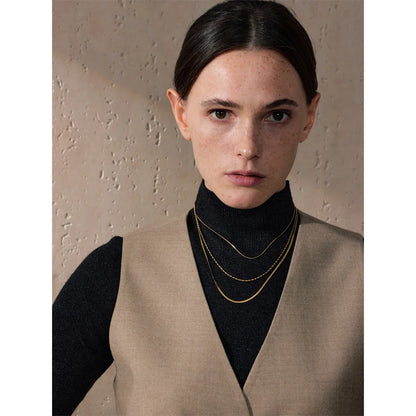 Chic Gold Plated Stainless Steel Layered Necklace – Minimalist Style