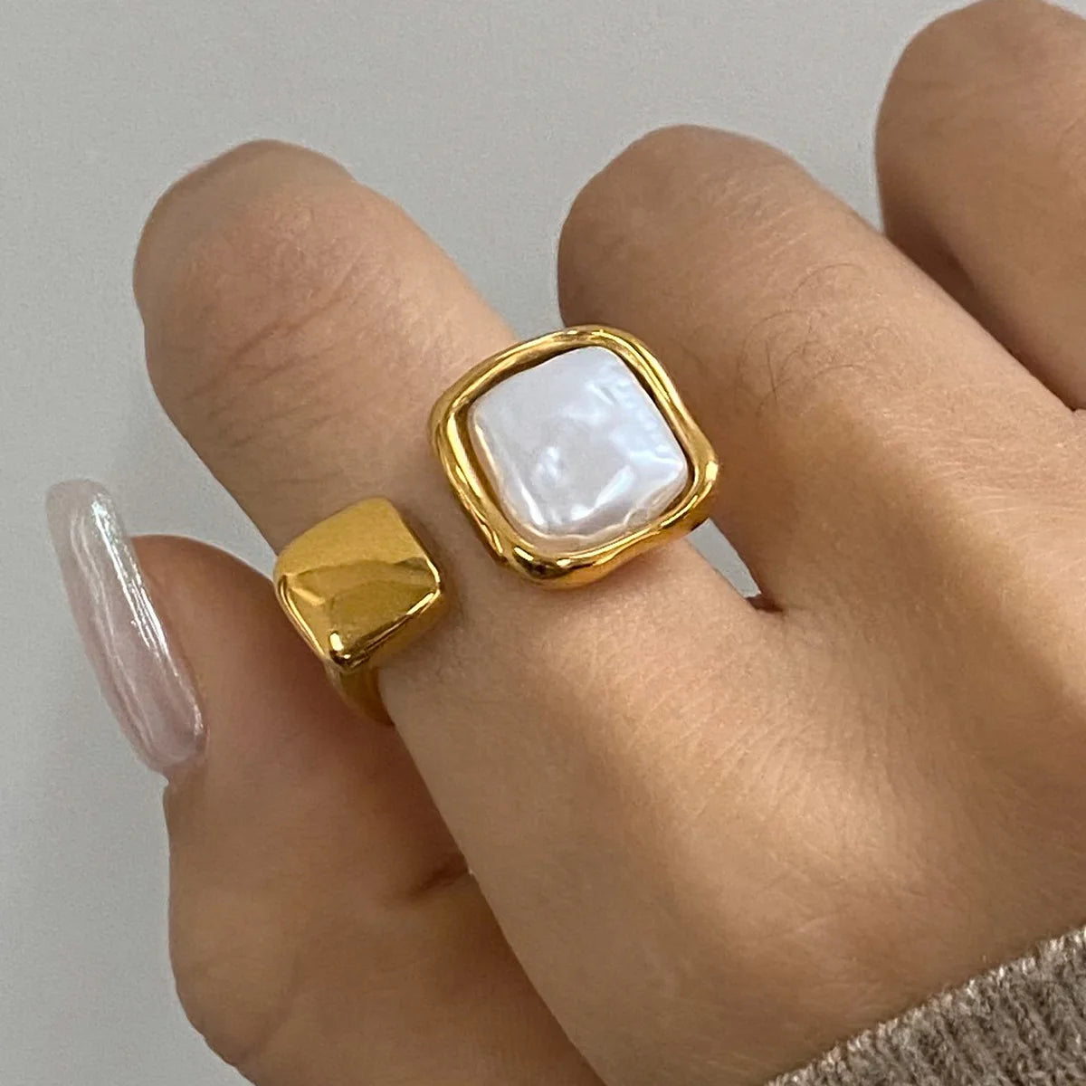 Elegant Square Pearl Earrings Stainless Steel 18K PVD Plated Waterproof 2025