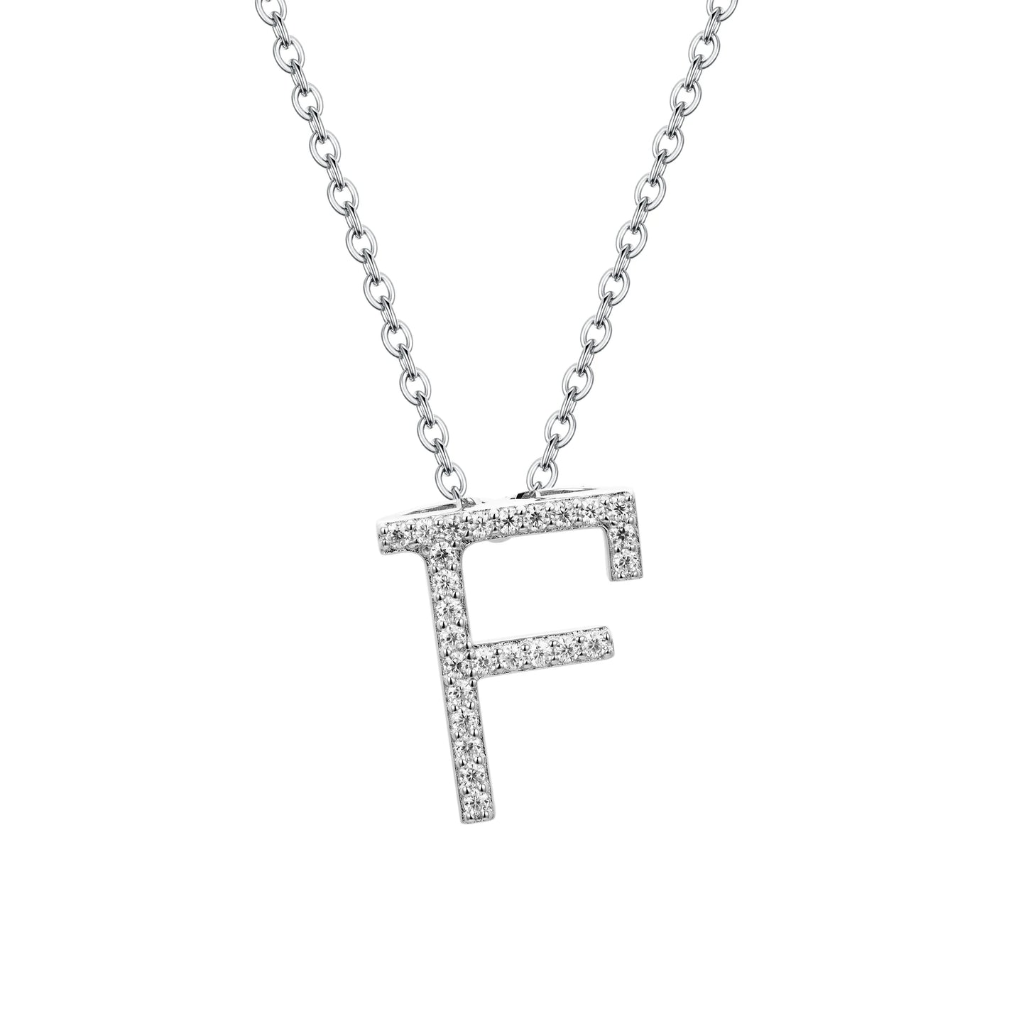 Valentine's Day Gift  - Letter Necklaces Pendants 100% 925 Sterling Silver Unisex (D VVS1 Colour Moissanite)Jewelry