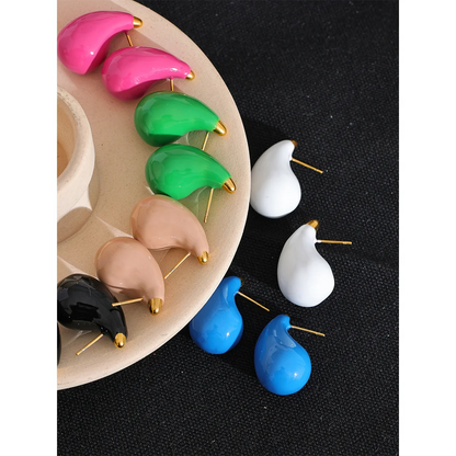 Modern Enamel Water Drop Earrings – Fashionable Jewelry