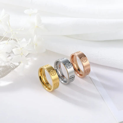Classic Cross Stainless Steel Ring – Trendy Wedding Band