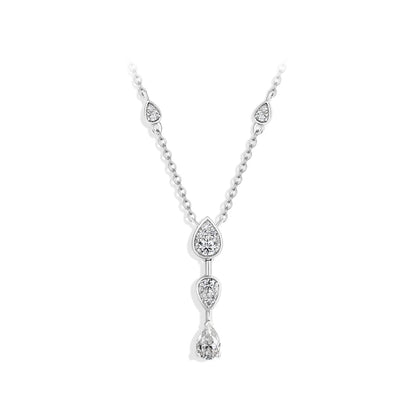 Premium Water Drop Moissanite Necklace Y Shape S925 Sterling Silver Elegant Chain