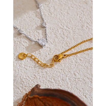 Zirconia Heart Anklet – Gold Plated Stainless Steel