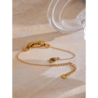 Square Hollow Stainless Steel Bracelet – 18K Gold Plated Tarnish-Resistant