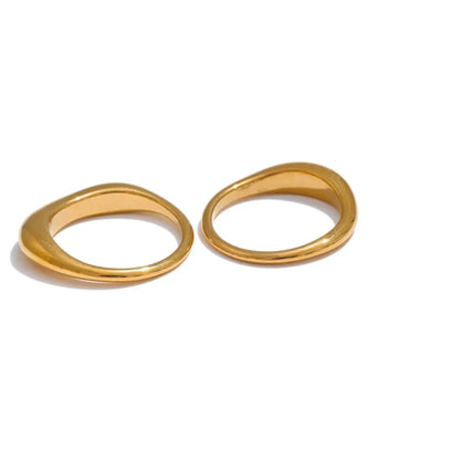 Luxe Jewels Minimalist Tarnish-Free Golden Ring - 18K PVD Plated Stainless Steel Jewelry