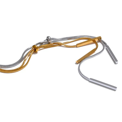 Adjustable Stainless Steel Smooth Sweater Necklace – 80+5cm long