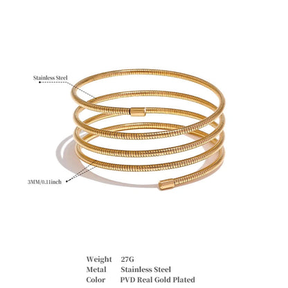 Layered Statement Bracelet – Gold Plated Stainless Steel Waterproof