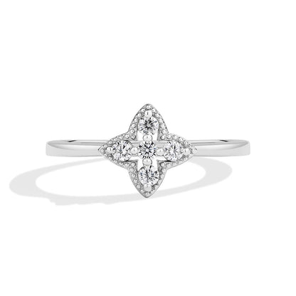 Luxe Jewels Elegant Designer S925 Silver Moissanite Ring For Women (5 Moissanite Stones)