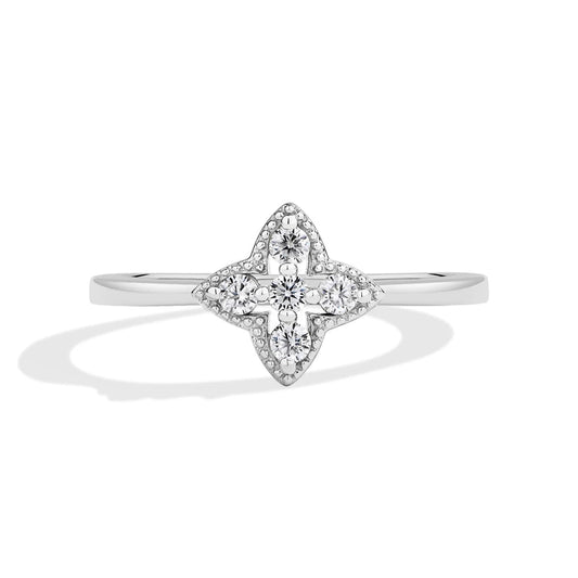 Luxe Jewels Elegant Designer S925 Silver Moissanite Ring For Women (5 Moissanite Stones)