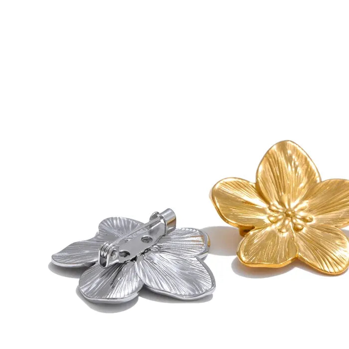 18K Gold Flower Brooch – Flower Broochl Waterproof Pin
